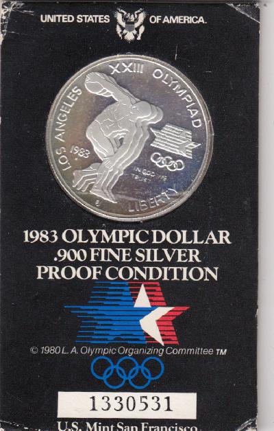 Beschrijving: 1 Dollar S-OLYMPIC 84 DISCUS